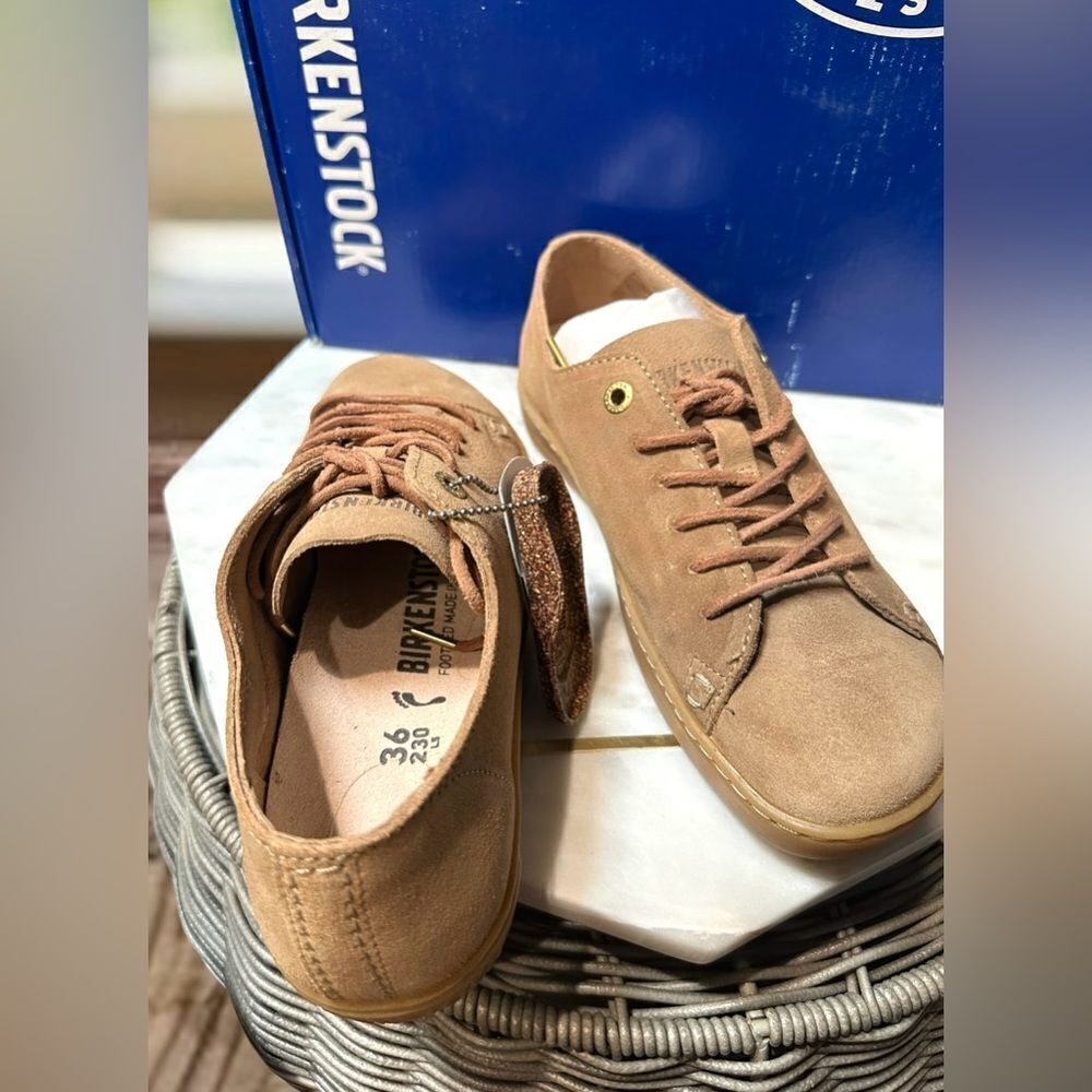 BIRKENSTOCK Arran Leather Lace Up Sneaker Shoes Sand Size 36 - Picture 8 of 14